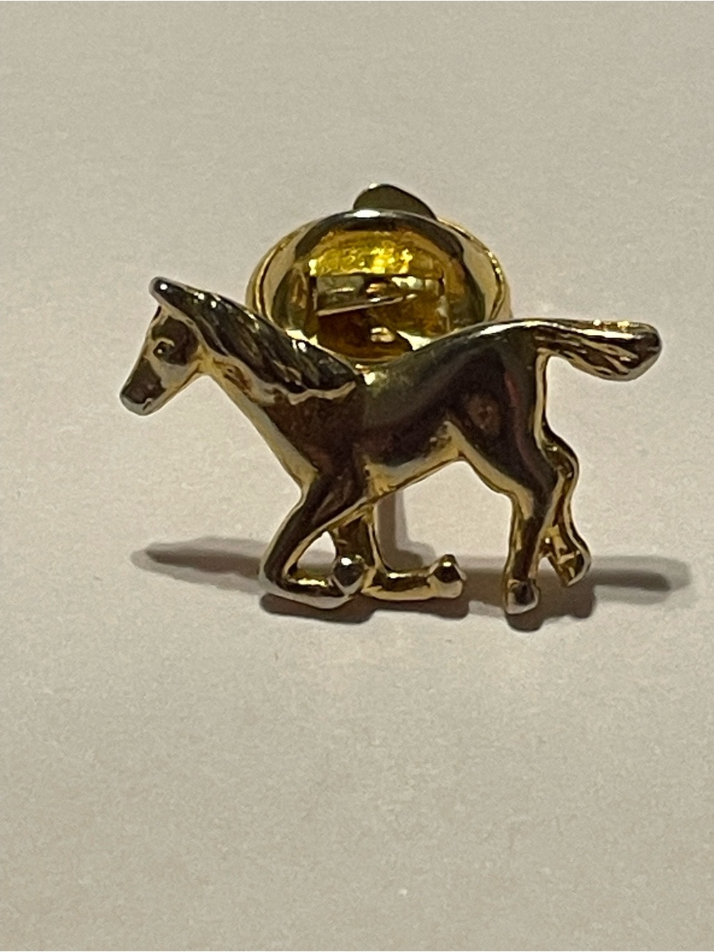Vintage Gold Tone Equestrian Horse Pin #0217
